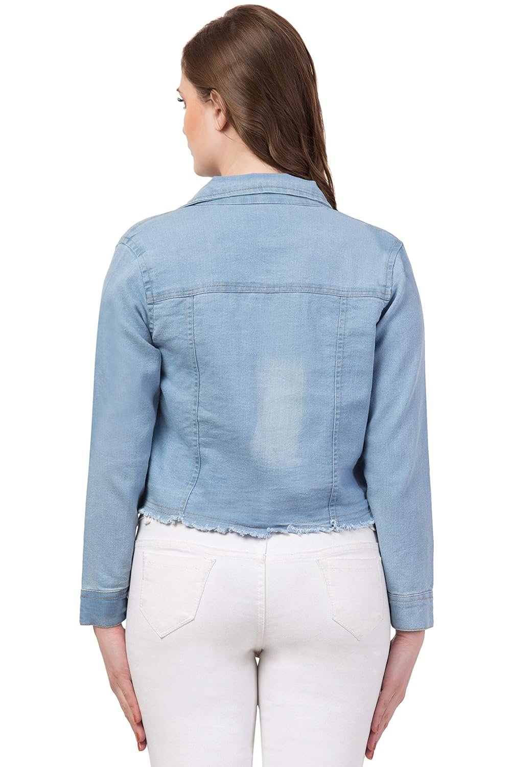 FUNDAY FASHION Womens Denim Standard Length Full Sleeve Solid Jacket - Image 2