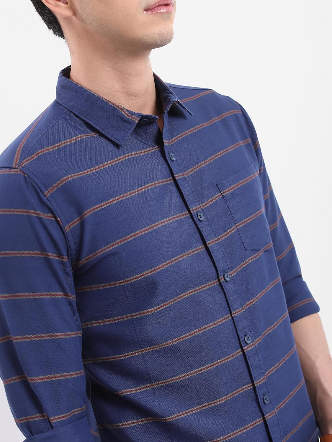 Highlander Men's Striped Slim Fit Shirt - Image 6