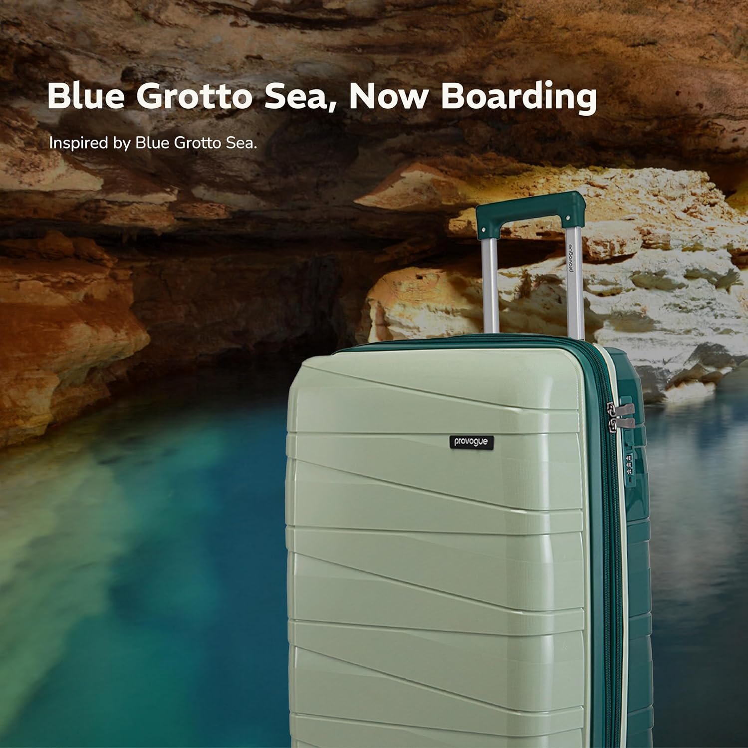 Provogue Azure Hard-Sided PP 65 Cm Check-in Medium Size Luggage Suitcase | Expandable Space with 8 Wheels Trolley Bags for Travel | Combination Lock | 5 Year Warranty (Laurel Green/Hunter Green) - Image 2