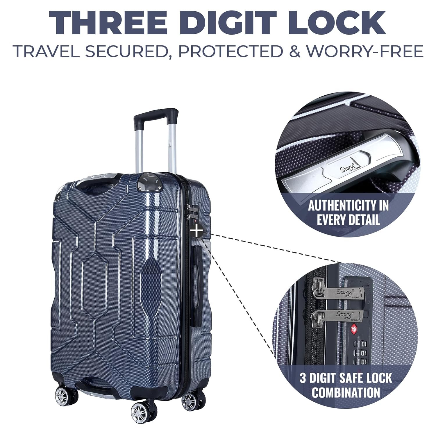 Story@Home Trolley Bag for Travel Suitcase, 360 Degree Rotating Wheeling Luggage, Trolley Bags for Travel, Suitcase (Dark Purple, Check-in | 61 cm | Medium) - Image 6