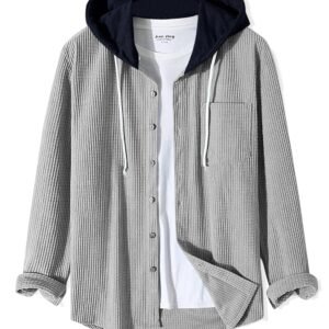 Noble Monk Men’s Solid Regular Fit Shirt | Shirt with Hood