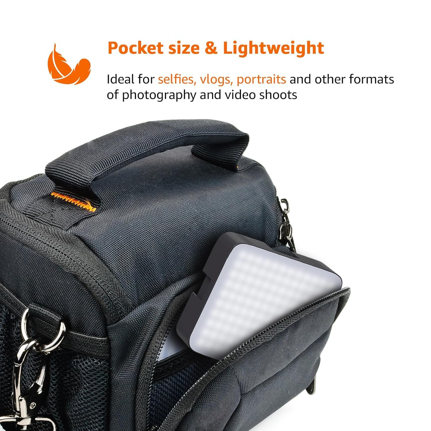 Amazon Basics Camera Video Light with Clip and 3 Cold Shoe Connector | 120 LED Beads | Dimmable & Rechargeable Battery | Useful for Photography, Live Streaming, Makeup, Video Meeting - Image 7