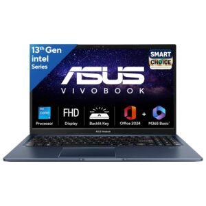 ASUS Vivobook 15,13th Gen,Intel Core i5-13420H(Intel UHD iGPU/16GB RAM/1TB SSD/FHD/15.6"/60Hz/Backlit Keyboard/Windows 11/M365 Basic (1Year)*/Office Home 2024/Quiet Blue/1.70 kg) X1502VA-BQ1297WS