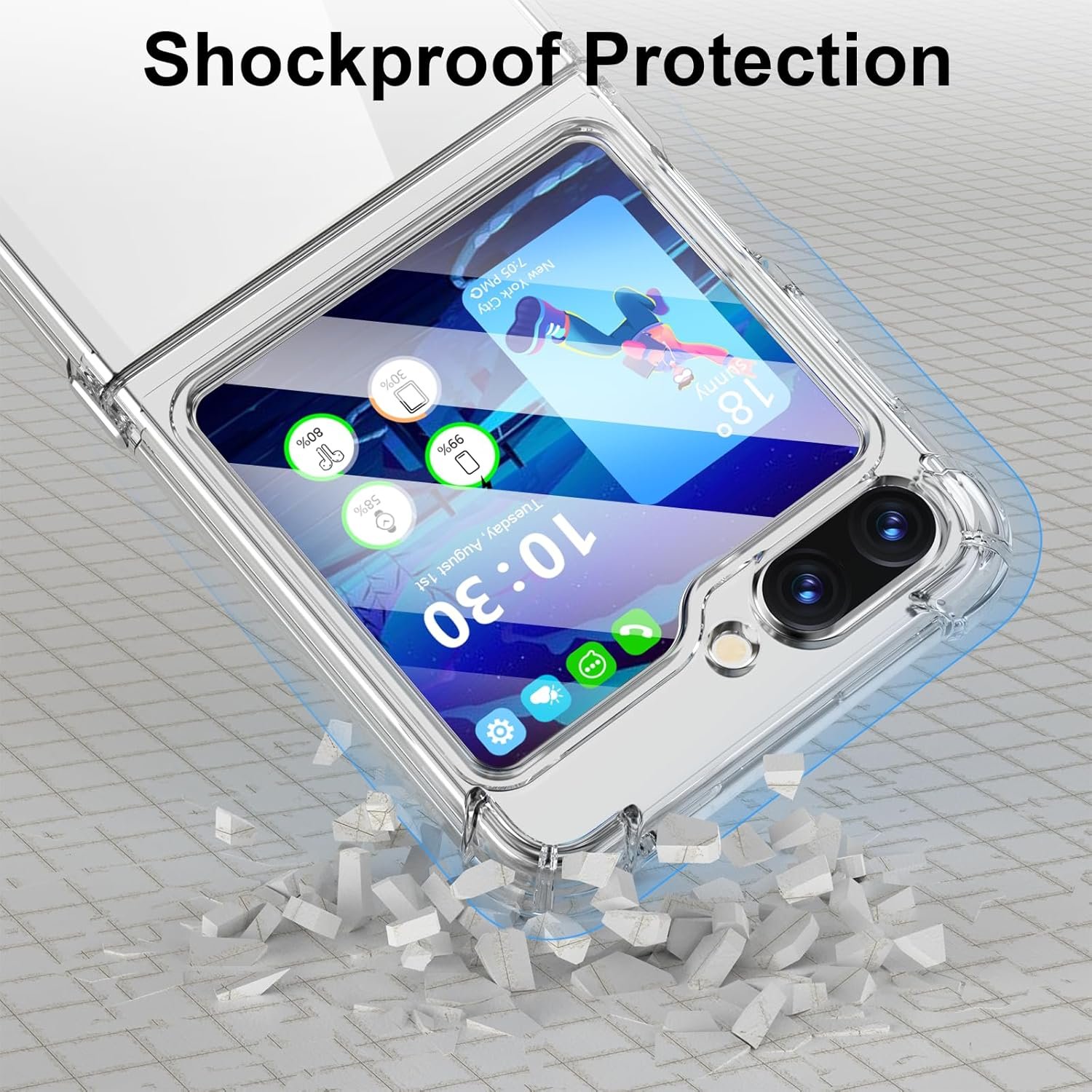 WATACHE for Samsung Galaxy Z Flip 6 Case, Z Flip 6 Case Clear Slim Thin Transparent Shockproof Hinge Soft TPU Flip 6 Phone Case Cover 2024 5G(Clear) - Image 5