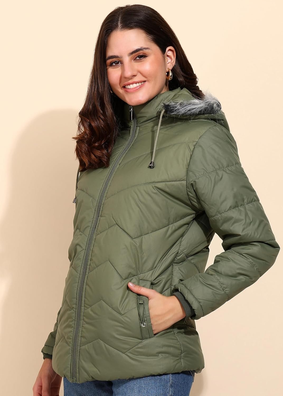 ELLIPSE Women's Winter Jacket - Full Sleeve Nylon Puffer Coat, Stylish & Warm Outerwear for Cold Weather, Comfortable Down Alternative, Temp Rated to -10°C - Image 2