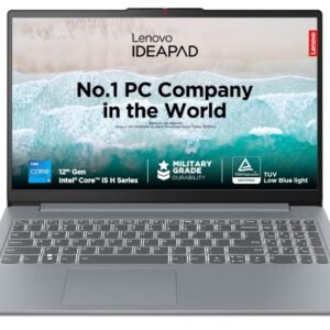 Lenovo IdeaPad Slim 3, 12th Gen Intel Core i5-12450H (16GB LPDDR5, 512GB SSD), Anti-glare, FHD 15.6"(39.6cm), Win 11, Office Home 2024, Arctic Grey, 1.62Kg, 83ER00MDIN, Thin & Light, Backlit KB Laptop
