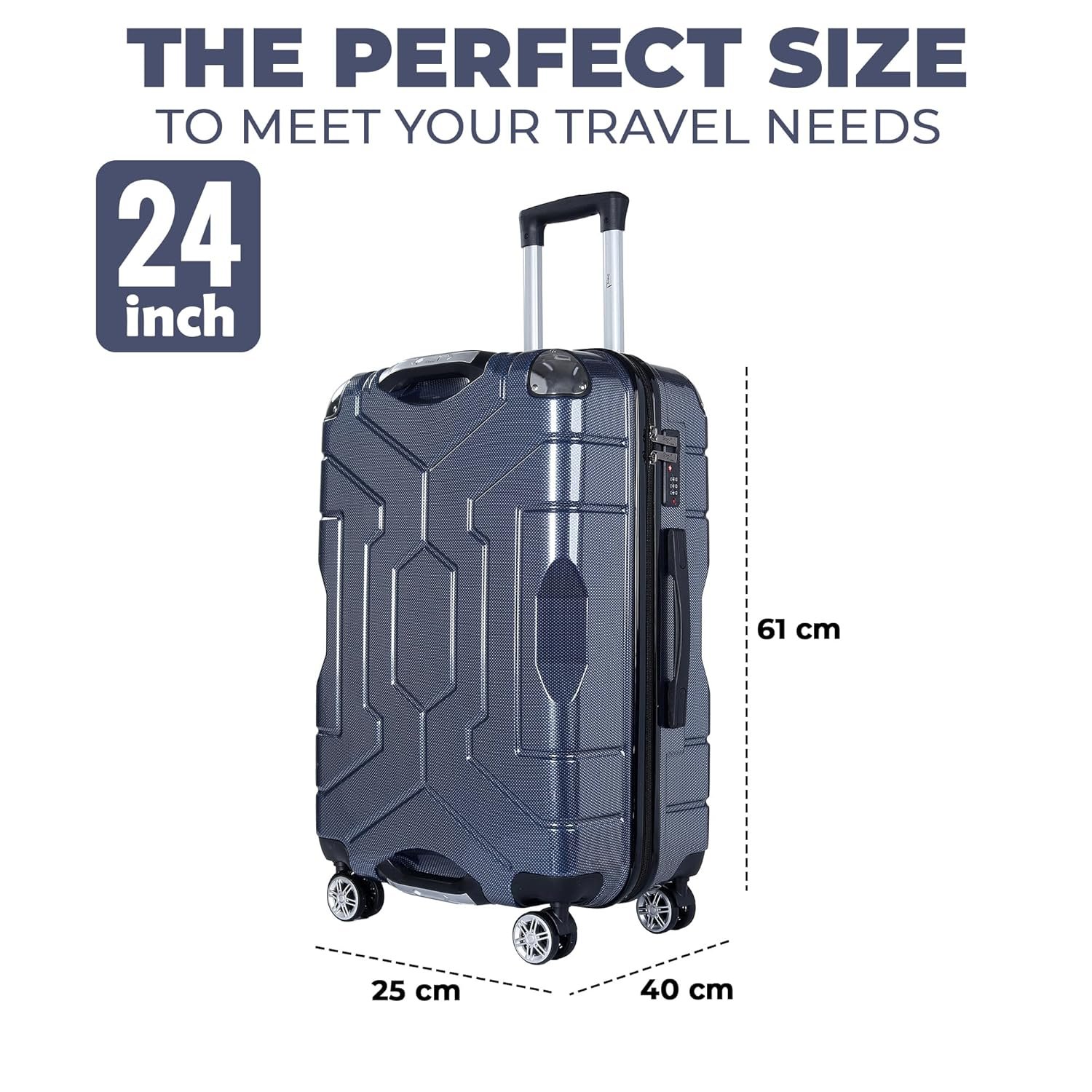 Story@Home Trolley Bag for Travel Suitcase, 360 Degree Rotating Wheeling Luggage, Trolley Bags for Travel, Suitcase (Dark Purple, Check-in | 61 cm | Medium) - Image 2
