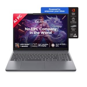Lenovo IdeaPad Slim 3 AMD Ryzen 7 8840HS 15.3 inch (38.8cm) WUXGA IPS AI PC Laptop(16GB RAM/512GB SSD/Windows 11/Office Home 2024/Backlit Keyboard/1Yr ADP Free/Grey/1.6Kg), 83KA0048IN