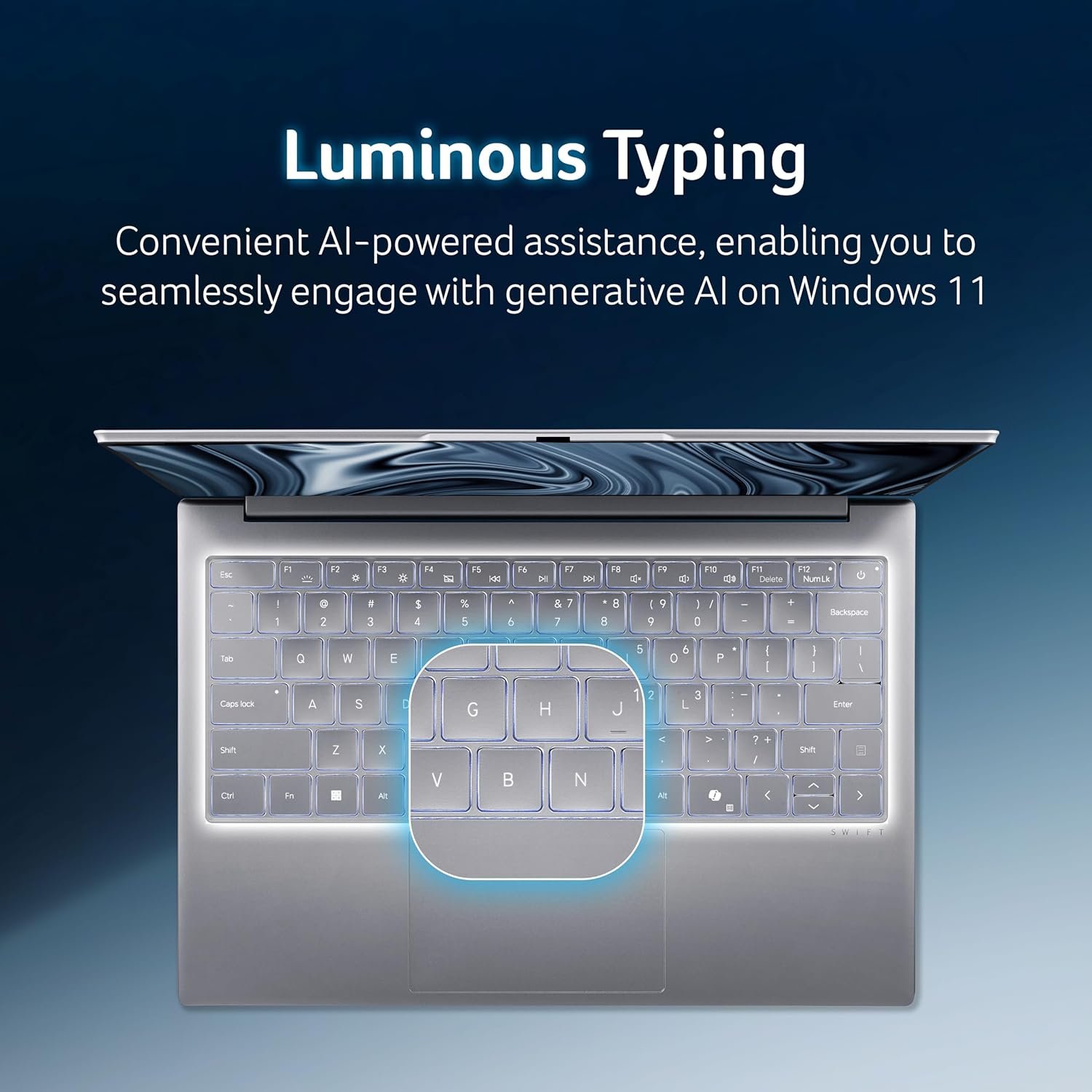 acer Swift Lite 14, Intel Core Ultra 5 115U/16 GB/512 GB/14.1" OLED/Win 11 Home + MSO, Light Silver, 1.1 kg, SFL14-54M, Backlit Keyboard, Premium Thin and Light Laptop - Image 6