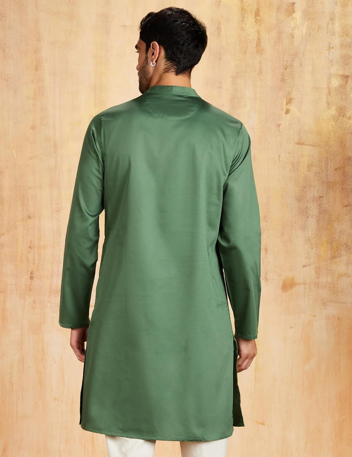 Amazon Brand - Symbol Men's Cotton Solid Festive Embellished Long Kurta (Regular Fit) - Image 2