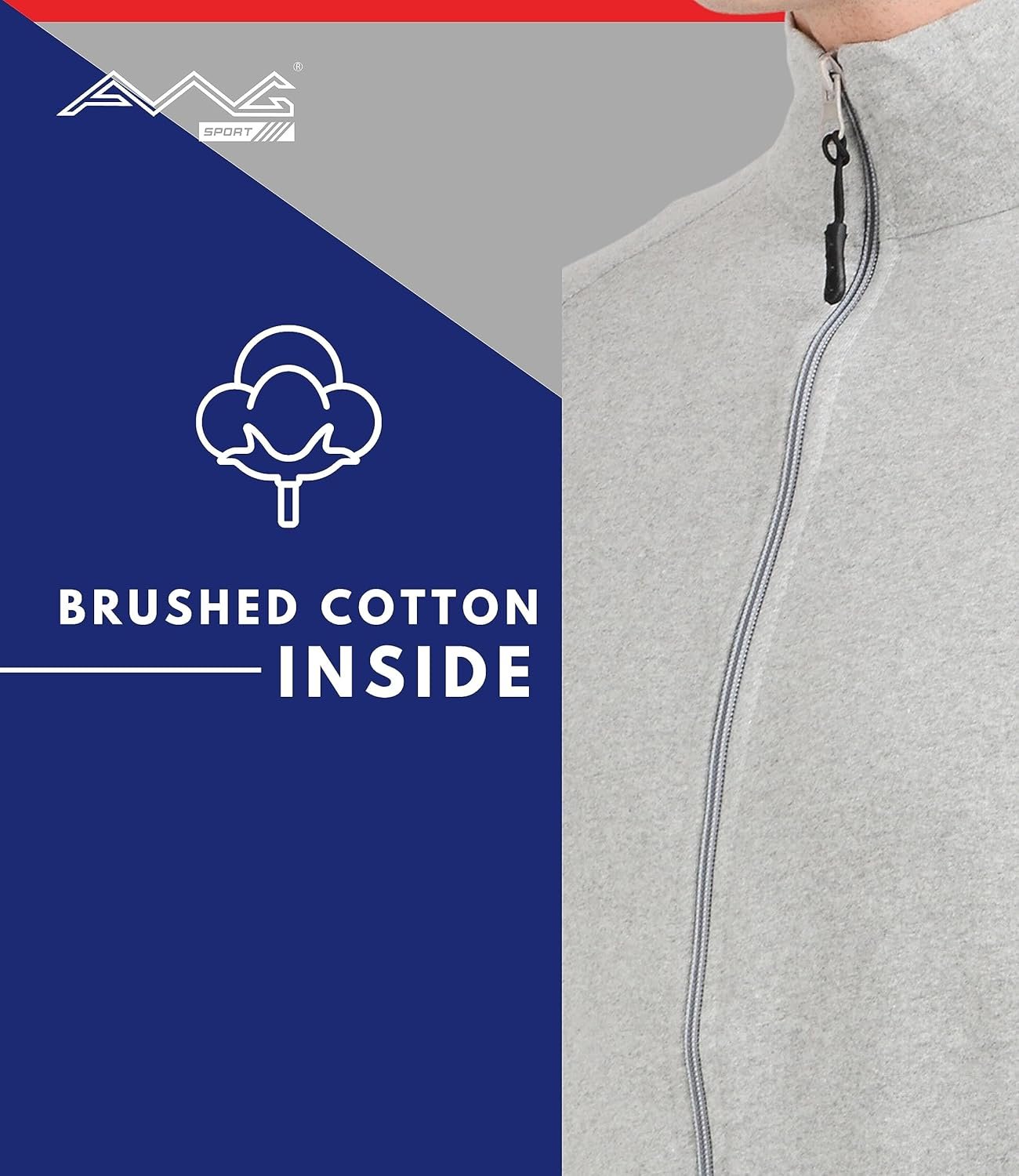 AWG ALL WEATHER GEAR Men's Winter Jacket - Stylish Sports Gym Cotton Sweatshirt With Zip for Bike Riding - Image 7