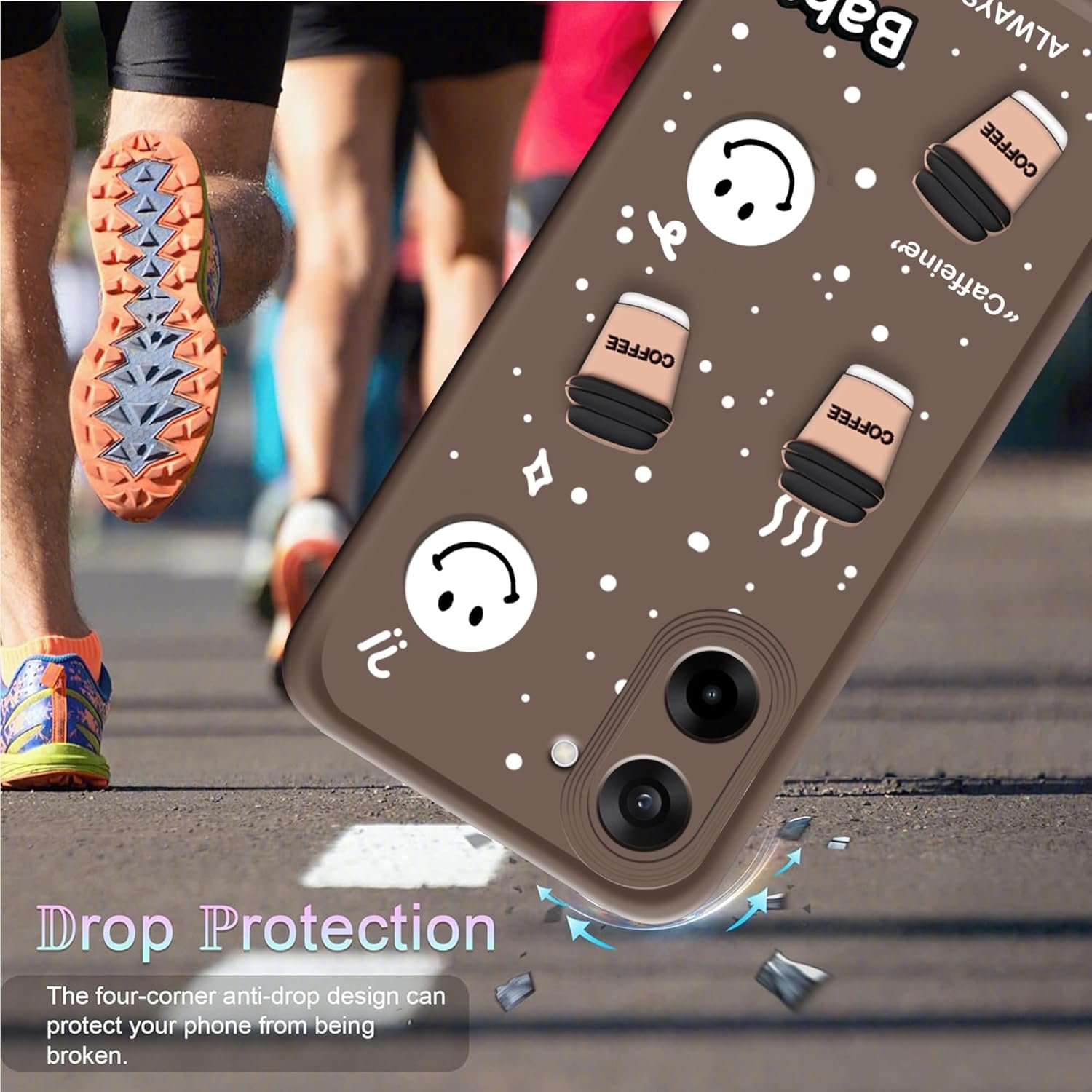 amazon basics Back Case Cover Compatible for OnePlus Nord CE5 5G | Cute Fun Cartoon 3D Ball | Coffee Silicone Case | Camera Protection | Body Protection | Shock Proof | Color Brown - Image 5