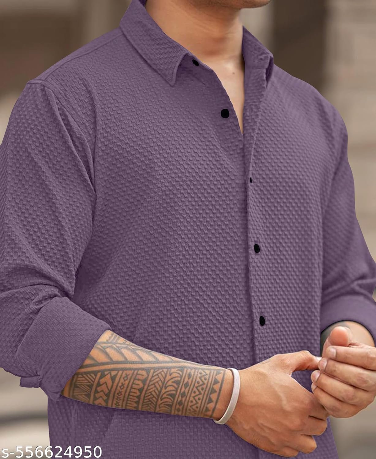 D&B Trends Men’s Full Sleeve Casual Shirt | Premium Textured Solid Shirt | Regular Fit Wrinkle Free Cotton Blend | Stylish Branded Shirt Party, Wedding & Office Wear.