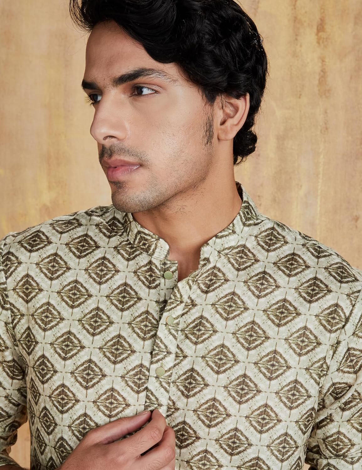 Amazon Brand - Symbol Men's Polyester Festive Printed Long Kurta (Regular Fit) - Image 4
