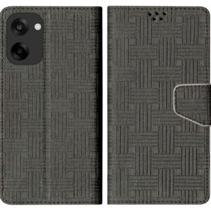 Faux Leather Flip Cover for OnePlus Nord CE 5 5G / Nord CE5 5G Back Cover Case with Magnatic Closure | Inbuilt Stand | Card & Money Pocket (Mat Black)