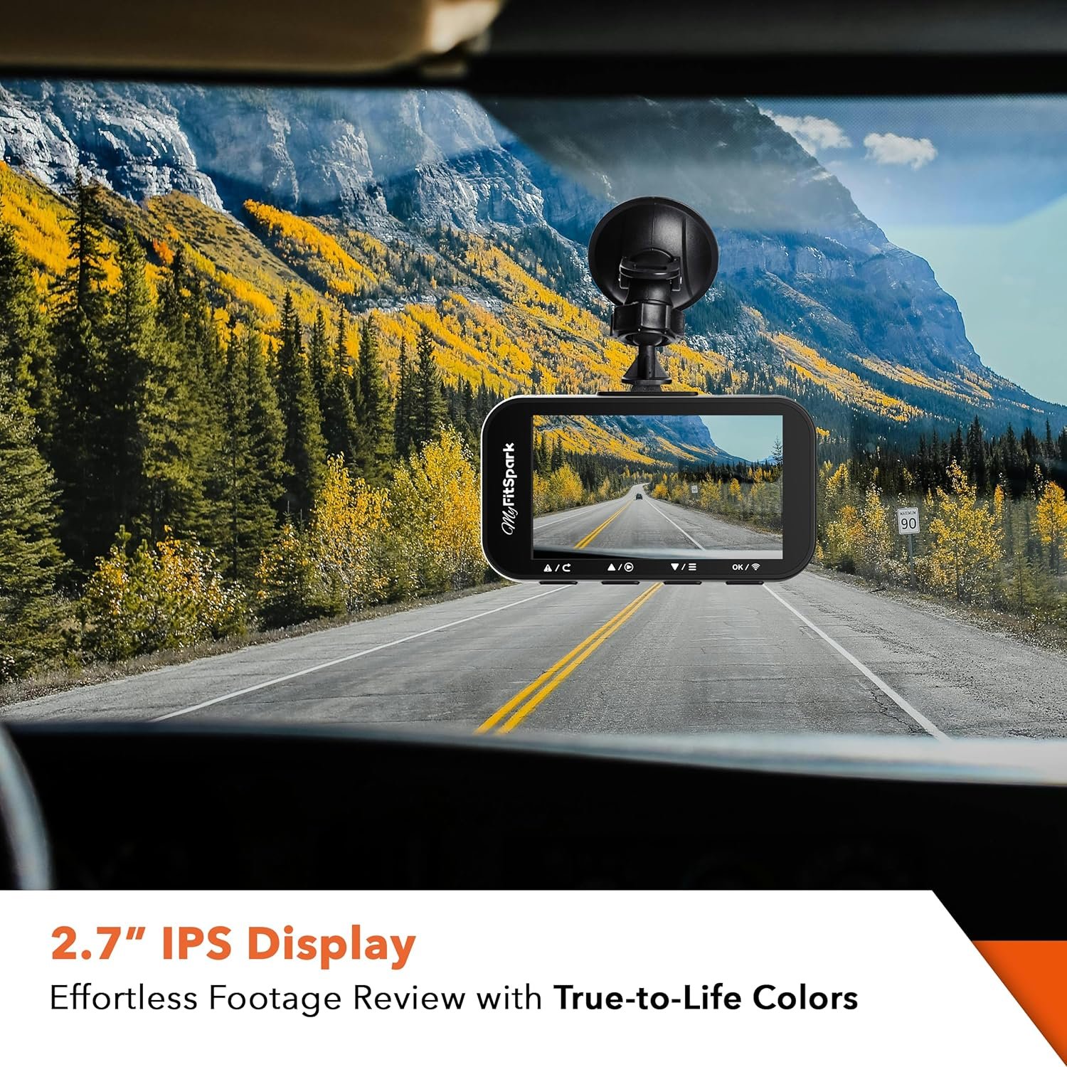 FitSpark DC-101 WiFi Duo 4MP Real 2K Dual Channel Dash Camera | No.1 Novatek AI Chipset | High Definition 2.7" IPS TrueColors Display | Super Night Vision - Image 3