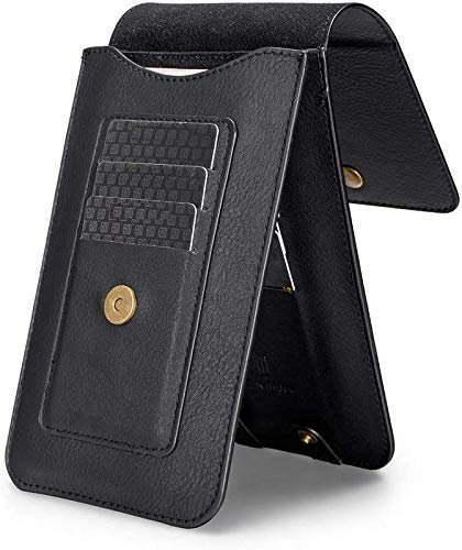 Genuine Leather Royal Double Mobile Pouch Belt Clip Cases Waist Bag Pack for OnePlus Nord CE5 - Black (2 Pocket for 6.5 inch and 5.5 inch Mobile) - Image 3