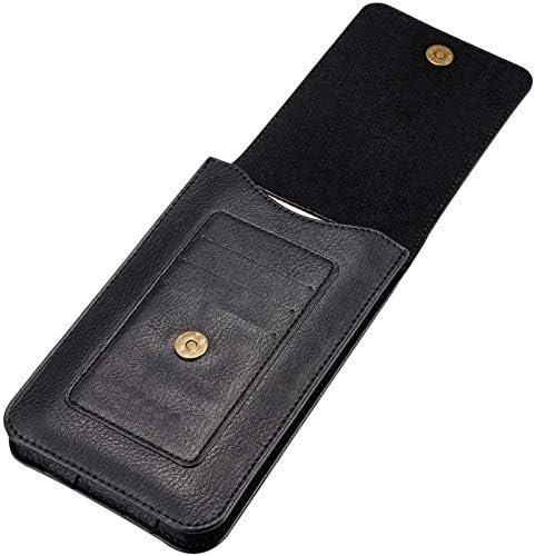 Genuine Leather Royal Double Mobile Pouch Belt Clip Cases Waist Bag Pack for OnePlus Nord CE5 - Black (2 Pocket for 6.5 inch and 5.5 inch Mobile) - Image 5