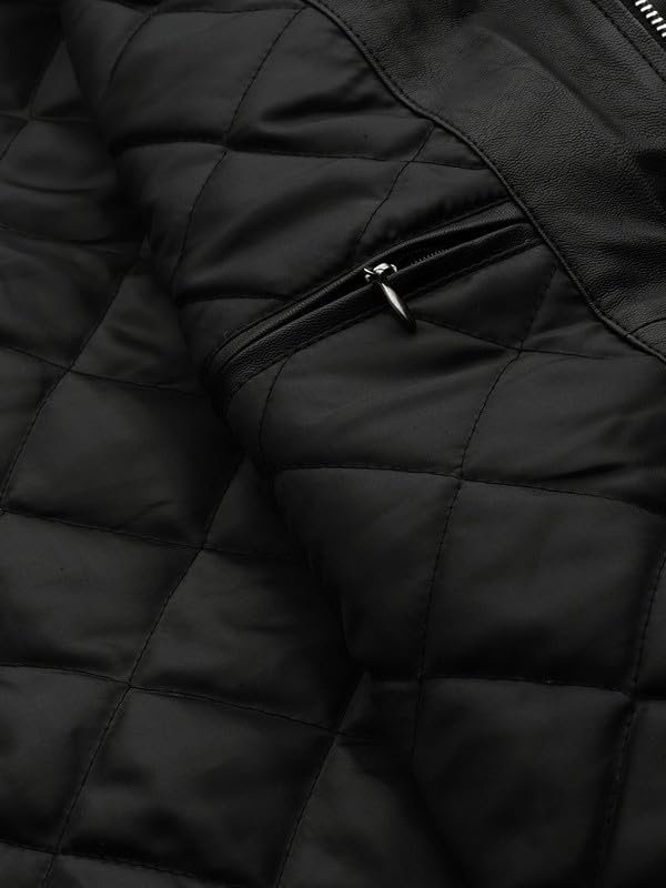 Leather Retail Men's Black Solid Jacket - Image 7