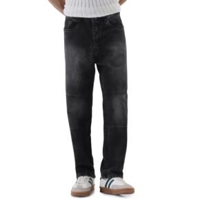 Urbano Fashion Men’s Loose Baggy Fit Cut and Sew Panelled Jeans Non-Stretchable