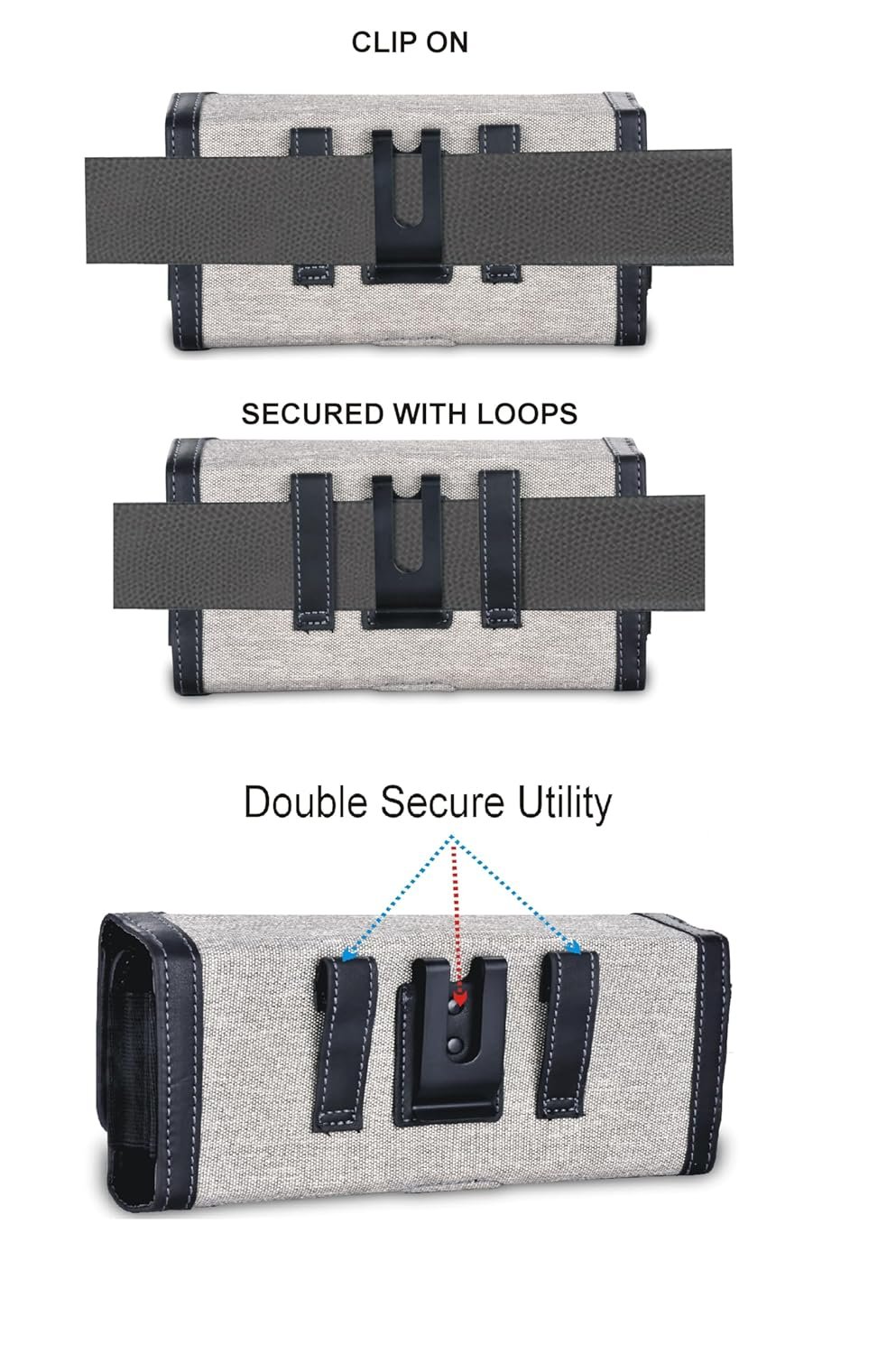 WHITBULL Magnetic Black Texture Horizontal Belt Pouch Compatible for OnePlus 13 / 13s / 13R / 12R / Nord CE5 / Ace 5 Pro/Ace 5 / Ace 3V / Ace 3 Pro - Image 3