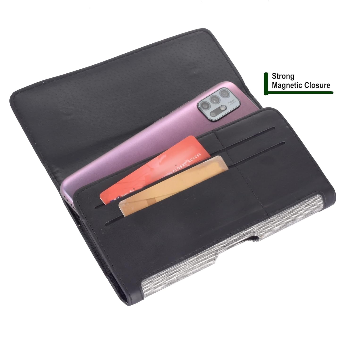 WHITBULL Magnetic Black Texture Horizontal Belt Pouch Compatible for OnePlus 13 / 13s / 13R / 12R / Nord CE5 / Ace 5 Pro/Ace 5 / Ace 3V / Ace 3 Pro - Image 4