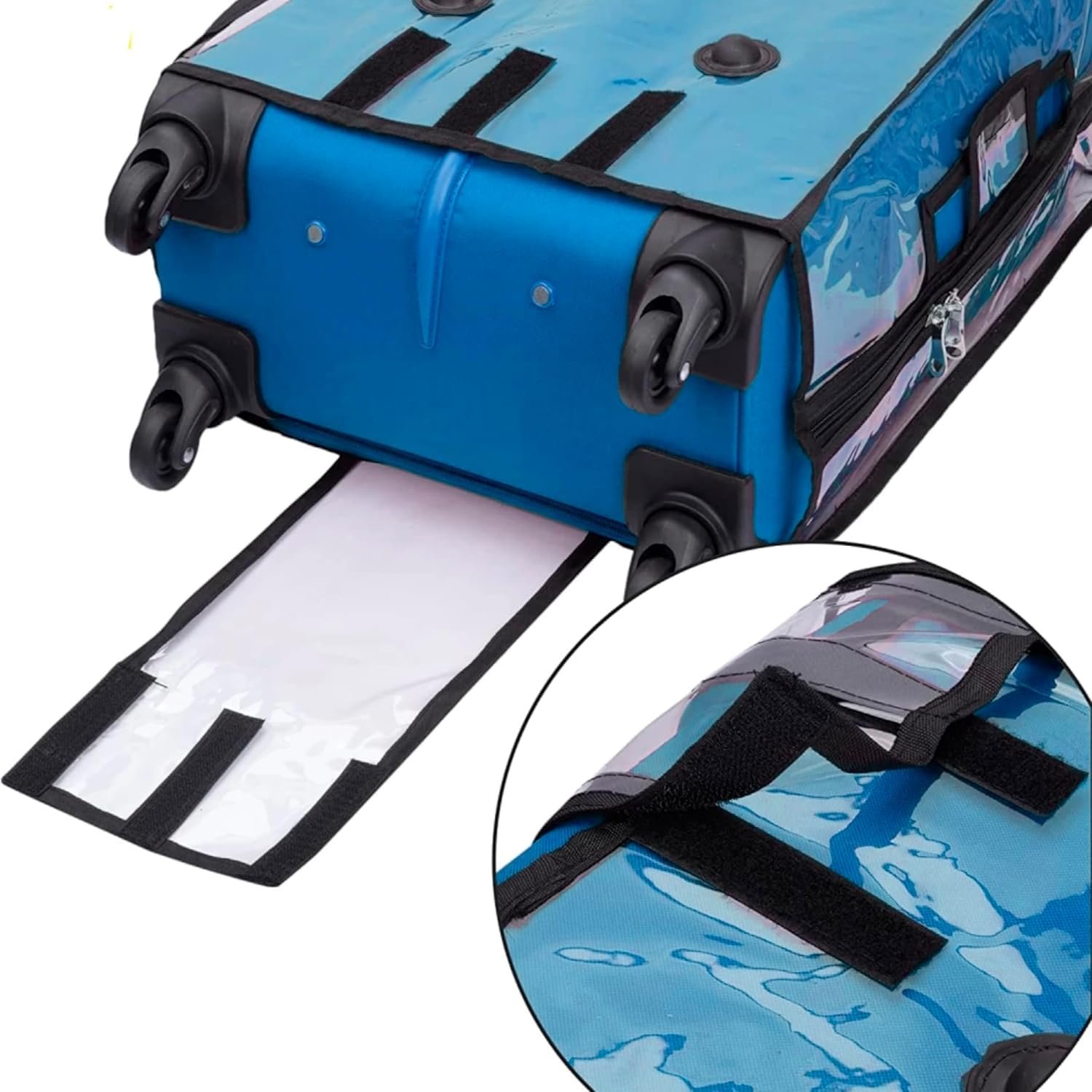 PVC Zippered Clear PVC Suitcase Covers Protectors, Soft Side Waterproof Dustproof 8 Spinner Wheel Suitcase Covers Case for Wheeled Luggage Trolley Protective Covers (Small) - Image 4