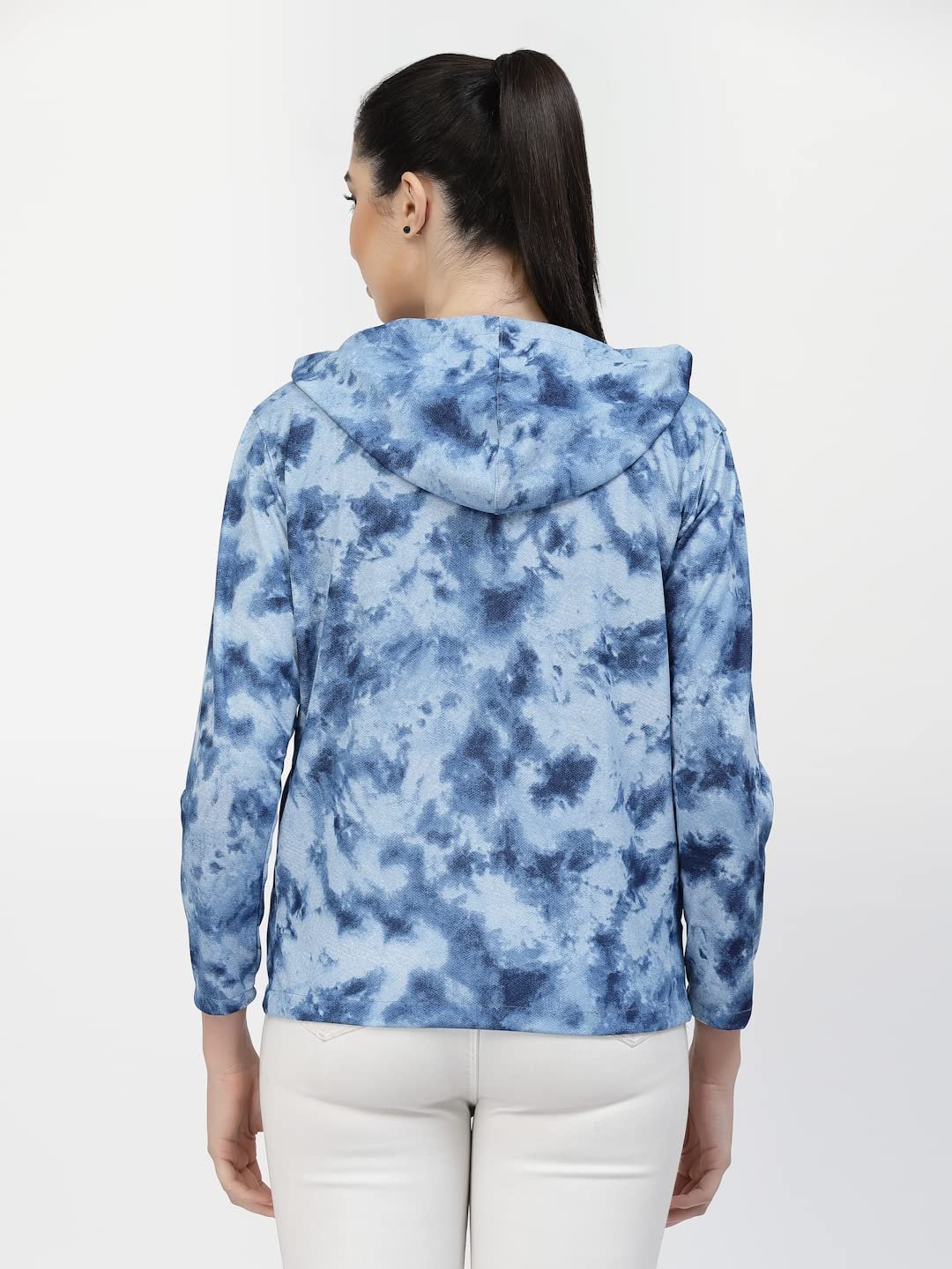 UZARUS Women's Standard Length Polyester Hooded Sports Gym Training Jacket - Image 4