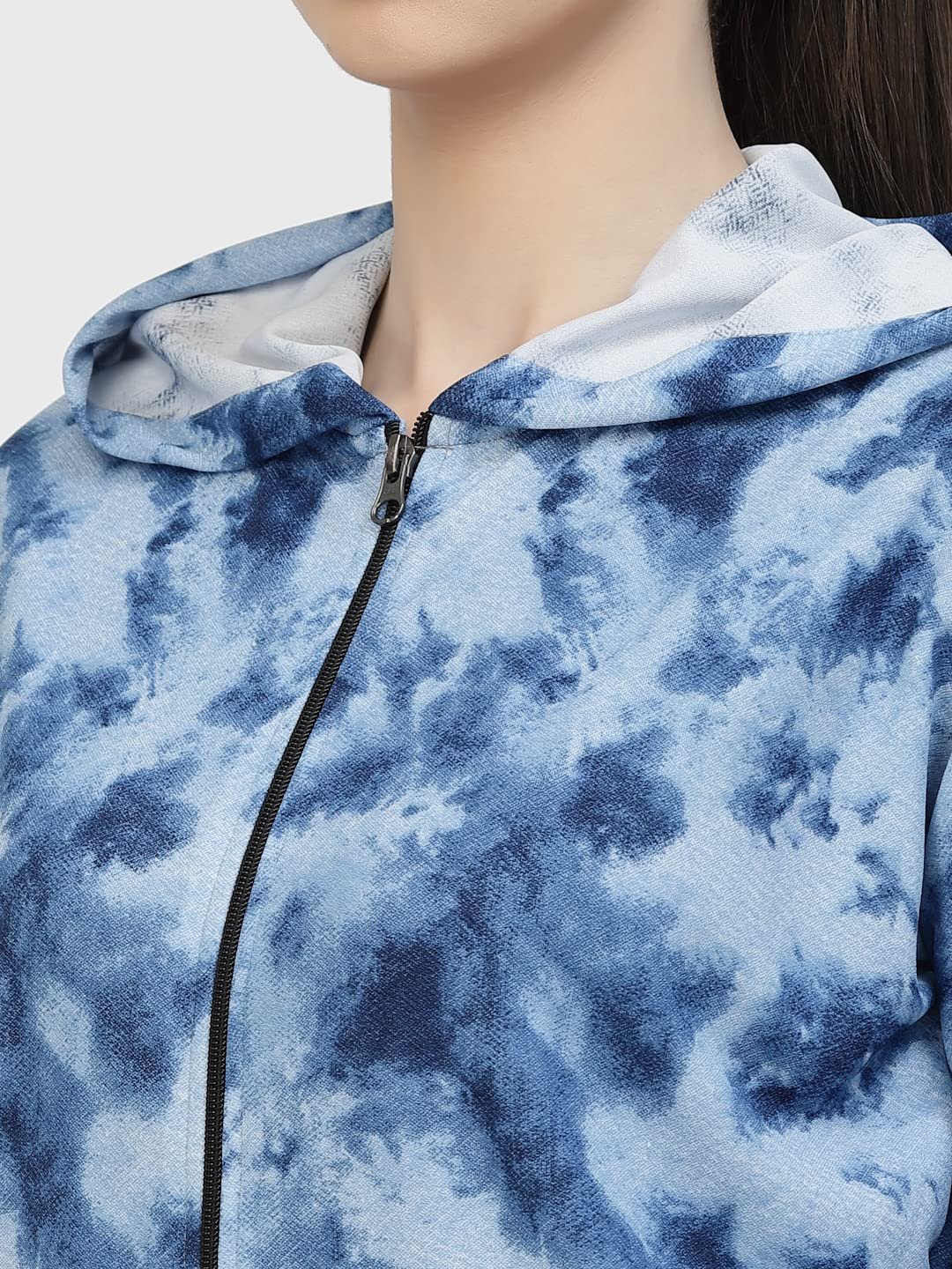 UZARUS Women's Standard Length Polyester Hooded Sports Gym Training Jacket - Image 6