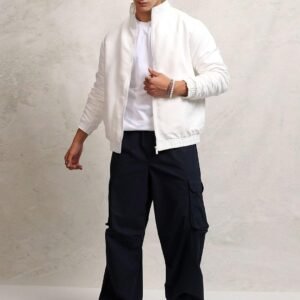 Casual Jacket,White Jacket,Men Winter Jacket,Stylish Jacket,Light Weight Jacket,Full Sleeve Polyster Bomber Jacket,Jacket For Men,jacket05.