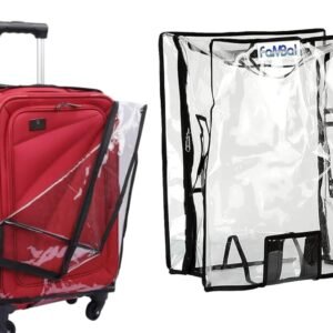 26″ PVC Zippered Suitcase Cover Durable Dust Proof Anti-Scratch Travel Bags Cover Case for Wheeled Luggage Soft/Nylon Trolley Bag Pack of 1 (61X46X32cms)