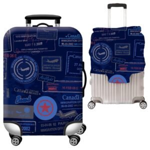Handcuffs Luggage Cover Trolley Travel Covers, Washable Dust Proof Anti-Scratch Suitcase Protector (Blue, L (27″-30″))