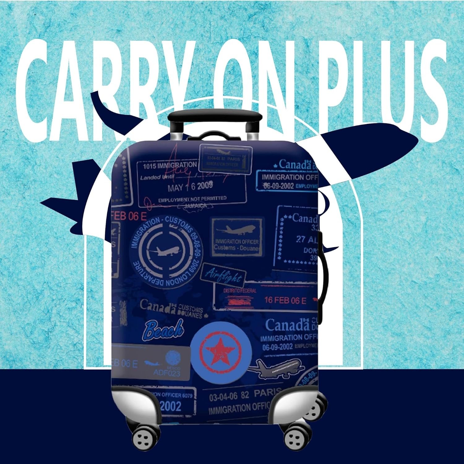 Handcuffs Luggage Cover Trolley Travel Covers, Washable Dust Proof Anti-Scratch Suitcase Protector (Blue, L (27"-30")) - Image 2