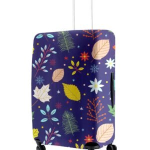 Cortina Floral Design Travel Suitcase Eco-Friendly Cover | Small | Fits 18-22 Inch Luggage | Polyester-Spandex | 55cm (20 inches) | Luggage Protectors | Anti Scratch/Dust | Pack of 1 | Blue 1