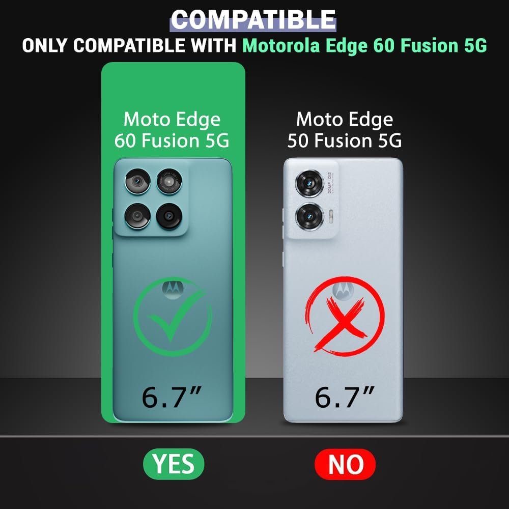 Compatible for Motorola Edge 60 5G / Motorola Edge 60 Fusion 5G Flip Cover Leather Finish | Inside TPU with Card Pockets | Wallet Stand | Complete Protection Flip Case Black - Image 2