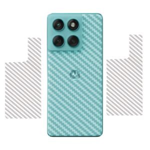 (Pack of 2) Back Lamination Skin Compatible for Motorola Moto Edge 60 Fusion || 3D Carbon Fiber Ultra-Thin Protective Film (Transparent) with Easy Installation KIT