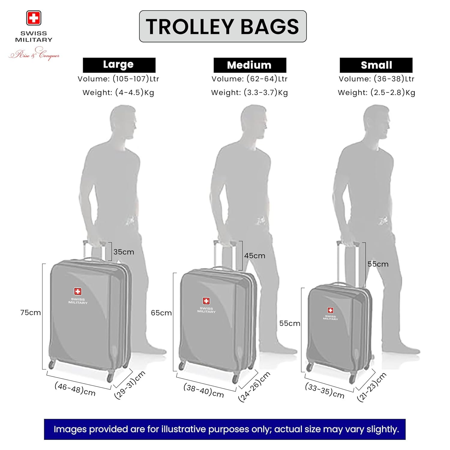 Swiss Military Zest 24 Inch + 20 Inch Abs Hard-Sided Spinner Trolley Bag Combo Set With Ergonomic 360° Rotatable Wheels, Overnighter Trolley Bags (Red)