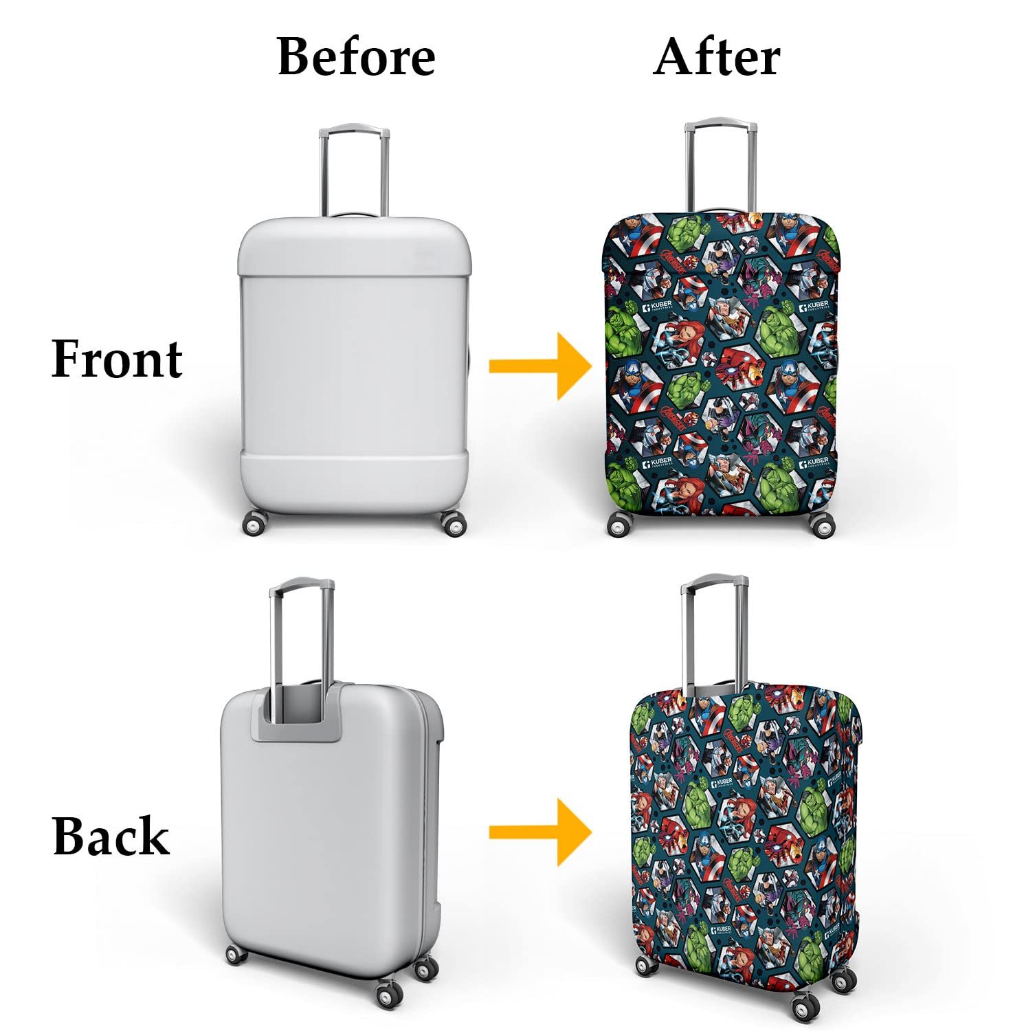 Heart Home Marvel Avengers Luggage Cover|Polyester Travel Suitcase Cover|Washable|Stretchable Suitcase Protector|22-26 Inch|Medium (Blue) - Image 4