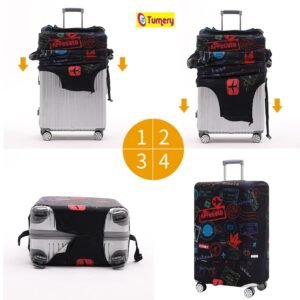 Luggage Cover Washable Dust Proof Anti-Scratch Polyester Blend Suitcase Protector Sutaible for VIP, Safari SKYBAG Large (Suitable for 76 CM) (Color 3)