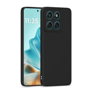 Outlouders Back Cover for Motorola Moto Edge 60 5G / Motorola Moto Edge 60 Fusion 5G | Camera Protection | Durable Soft Matte Silicone Bumper Case (Black)