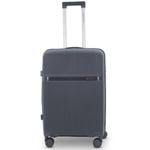 AMERICAN TRAVELLER Touris Fly Luggage Trolley Bag | Suitcase for Travel | Lightweight | Durable Polypropylene Hard Shell | 360° Spinner Wheels | TSA-Type Lock (24, Dark Grey)