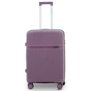AMERICAN TRAVELLER Touris Fly Luggage Trolley Bag | Suitcase for Travel | Lightweight | Durable Polypropylene Hard Shell | 360° Spinner Wheels | TSA-Type Lock (28, Purple)