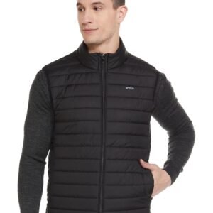 Qube By Fort Collins Men’s Regular Fit Sleeveless Bomber Jacket – Stylish, Warm & Perfect for Winter Layering