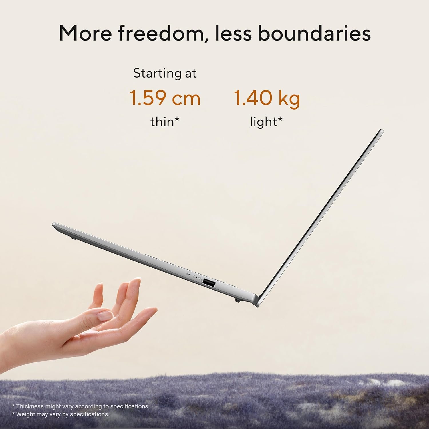 ASUS Vivobook S14, Smartchoice, AMD Ryzen AI 5 330, 16GB RAM, 512GB SSD,FHD+ 14", Win11, Office 2024,M365 Basic (1Year),Cool Silver, 1.4Kg, M3407KA-SF2501WS, 50 TOPS, Metallic Design Copilot AI Laptop - Image 3