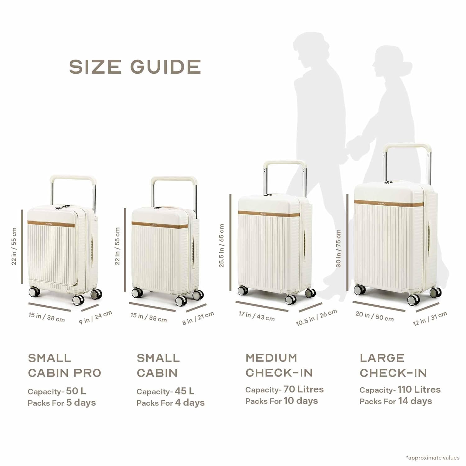 THE ASSEMBLY Polycarbonate (PC) 4 Wheels Spinner Hard-Sided Large Check-in Luggage - 28 Inches | Premium Wide Handle Trolley Bag with TSA Lock&Packing Organisers -Rover-Moon-White(110 Liters) - Rover - Image 6