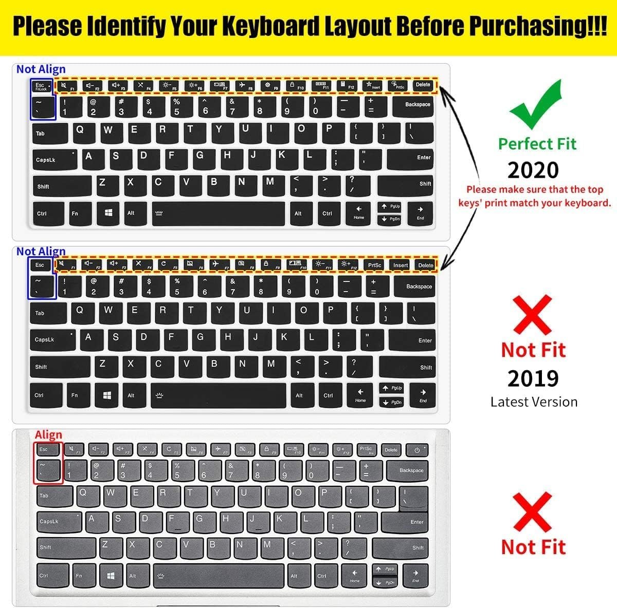 Oaky Keyboard Protector Cover for Lenovo ideapad Slim3 & Slim5 14 inch Laptops Waterproof Dust-Proof Ultra Thin Keyboard Skin Protector - Silicon Black - Image 2