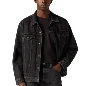 KOTTY Men’s Stylish Black/Blue Denim Jacket for Winter Latest Casual Biker Riding Wear Trendy Upper Jeans Look Outfit