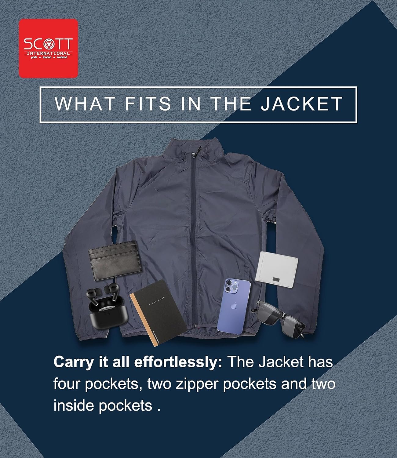 Scott International Polyester Men's Lightweight Water Repellent Foldable & Compact | Perfect For Any Kind Of Outdoor Adventure And Sports Jacket (Ss23-Idry-Jkt-Bl-M_Black_Medium) - Image 8