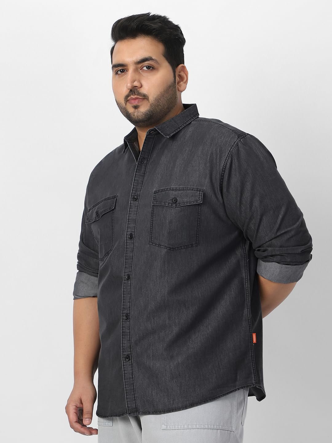 Urbano Plus Men's Full Sleeve Regular Fit Casual Denim Shirt - Image 3