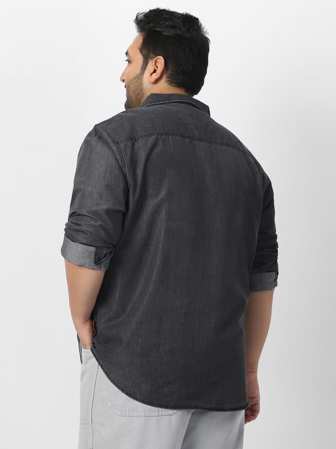 Urbano Plus Men's Full Sleeve Regular Fit Casual Denim Shirt - Image 4